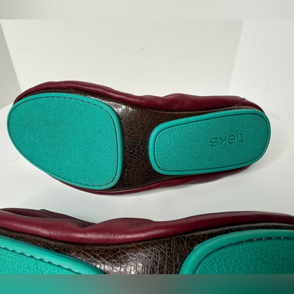 Tieks Gavrieli Size 7 Leather Ballet Flats Slip On Shoes Burgundy Wine Red - Picture 10 of 10